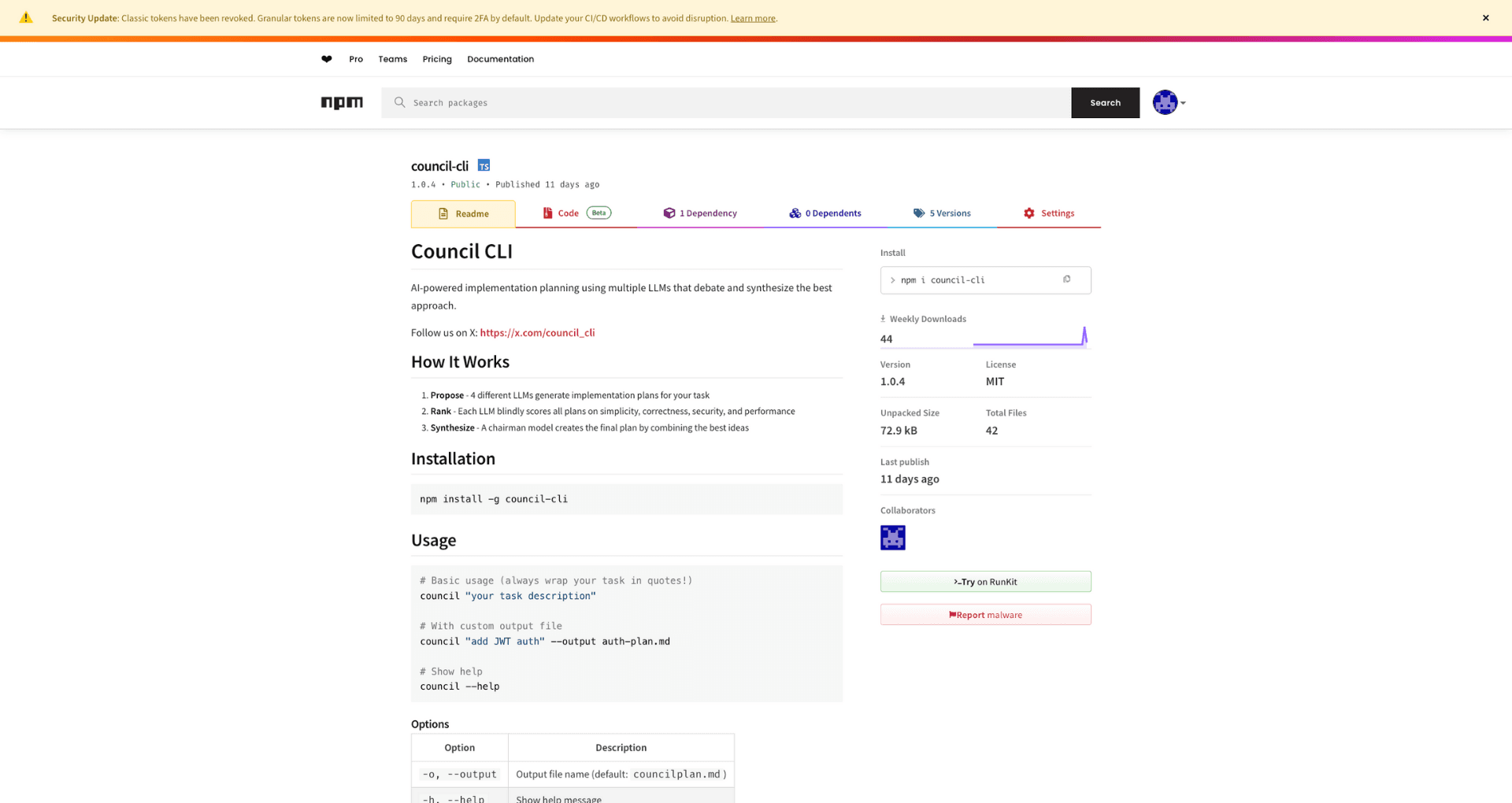 Counsel CLI terminal interface