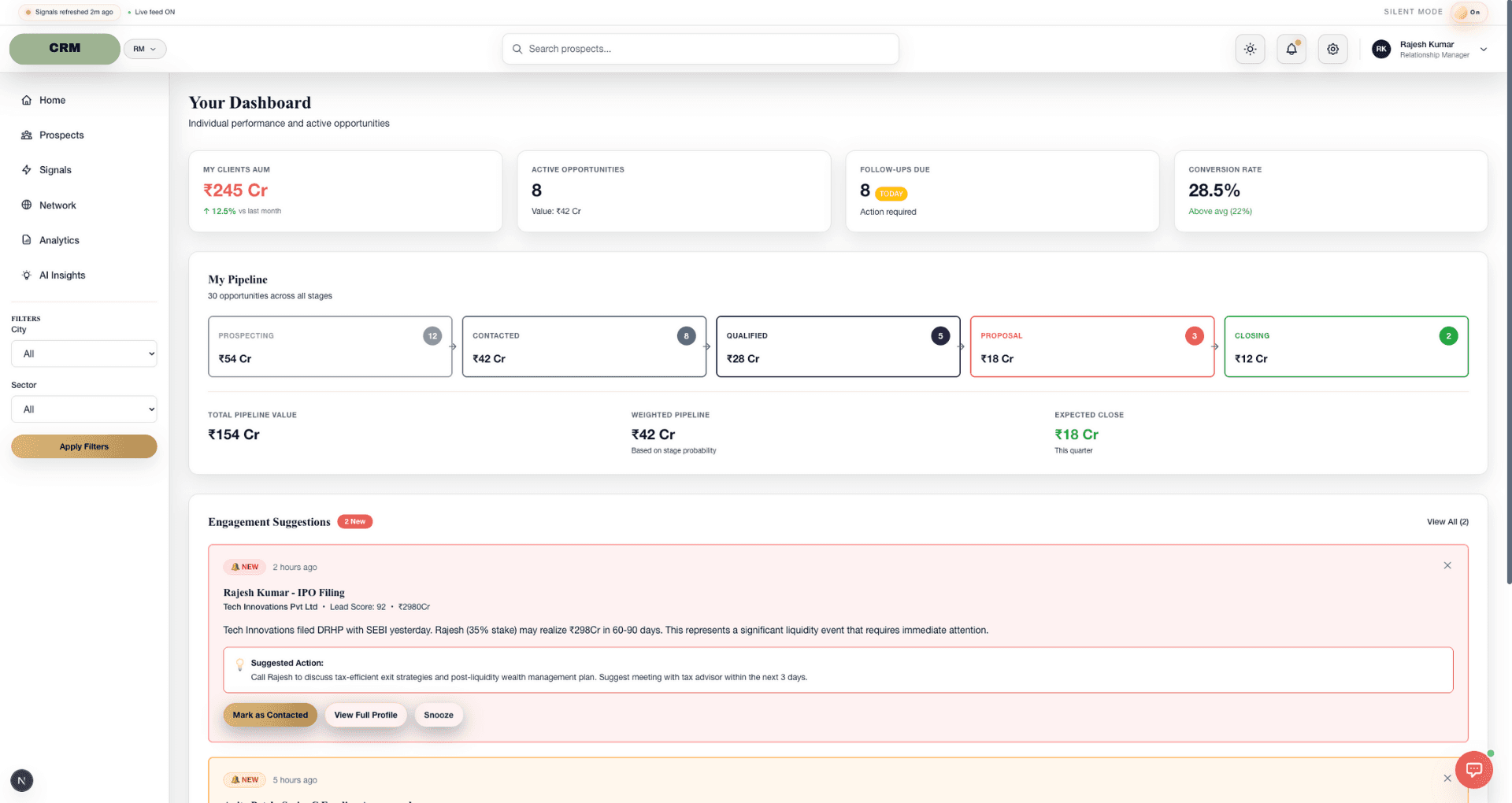 AI-first wealth CRM overview